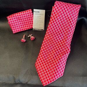 NWT-Silk Red and Pink Men's Tie Set